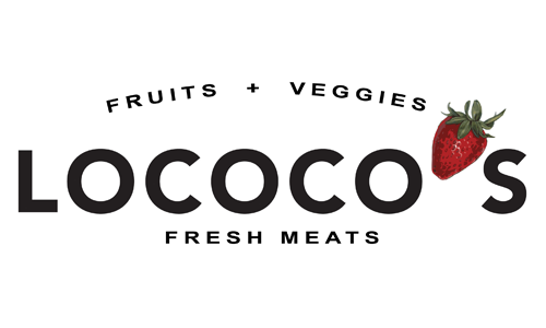 <p>fresh fruits veggies. Lococos freash meats logo</p>